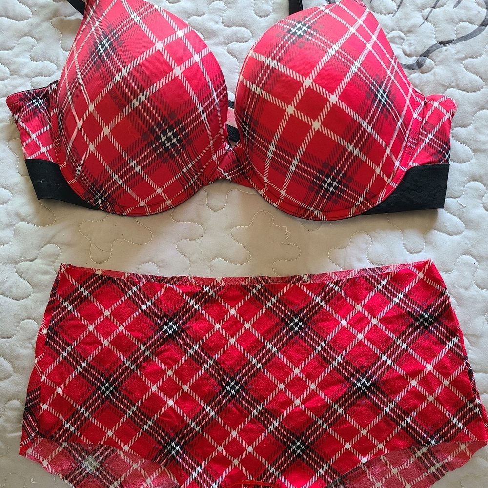 Victoria's Secret Pink Push Up Bra Panty Set 40C L